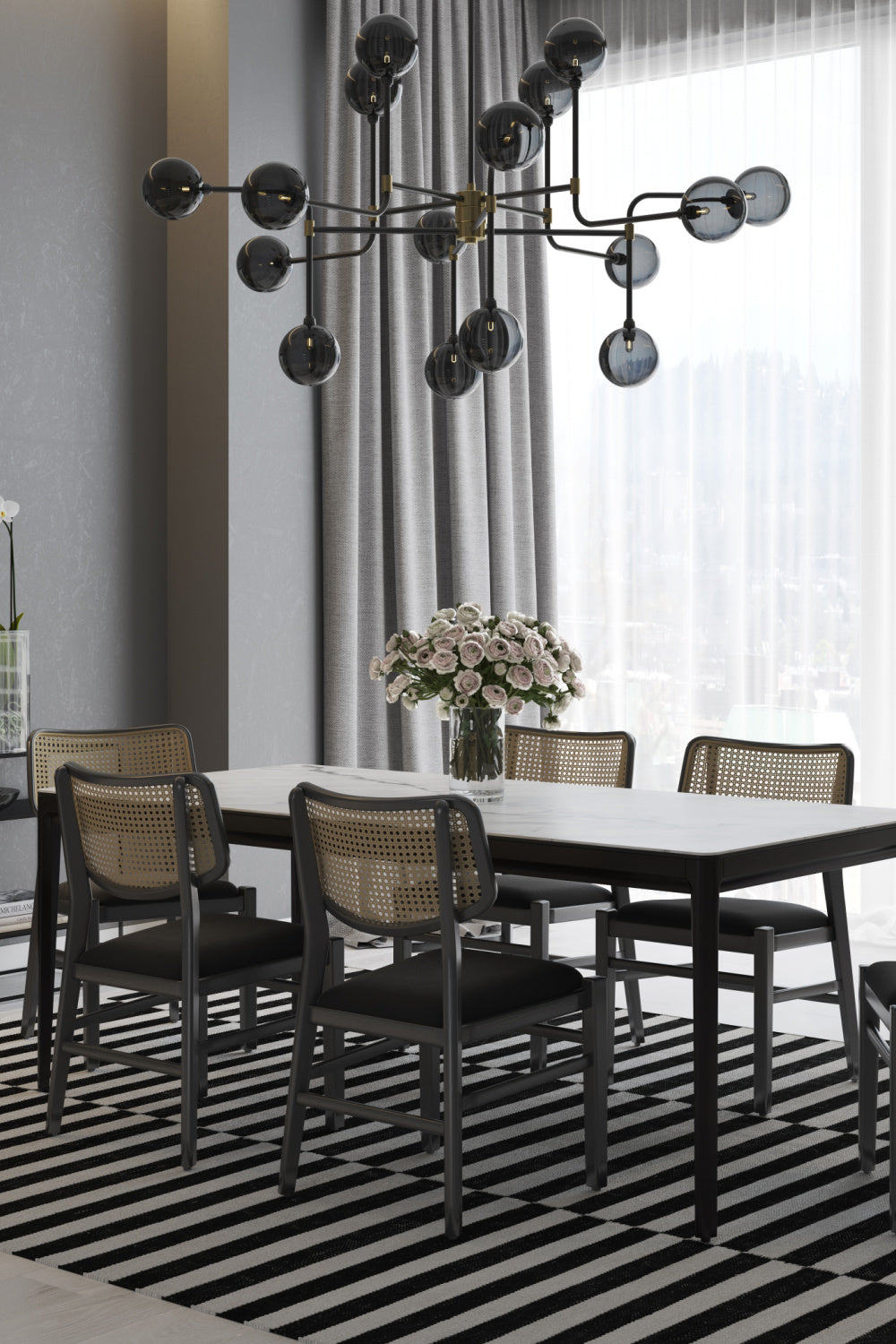 Modern European furniture - Gray Glass Spheres Chandelier L - www.oroa.com
