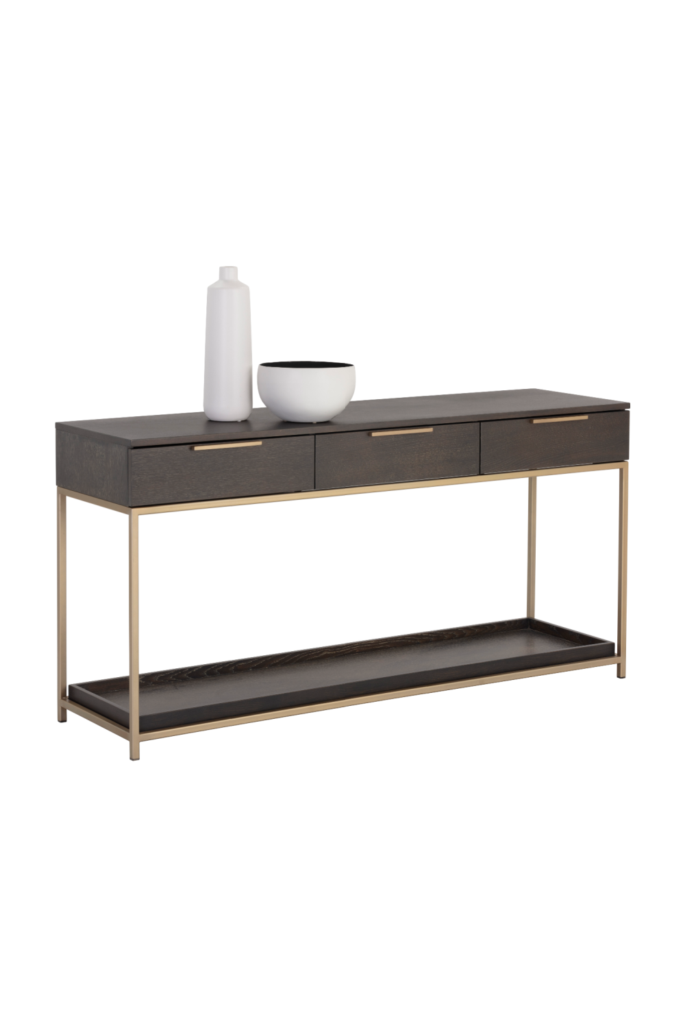 Modern European furniture - Gray Oak 3-Drawer Console Table - www.oroa.com | Oroa.com