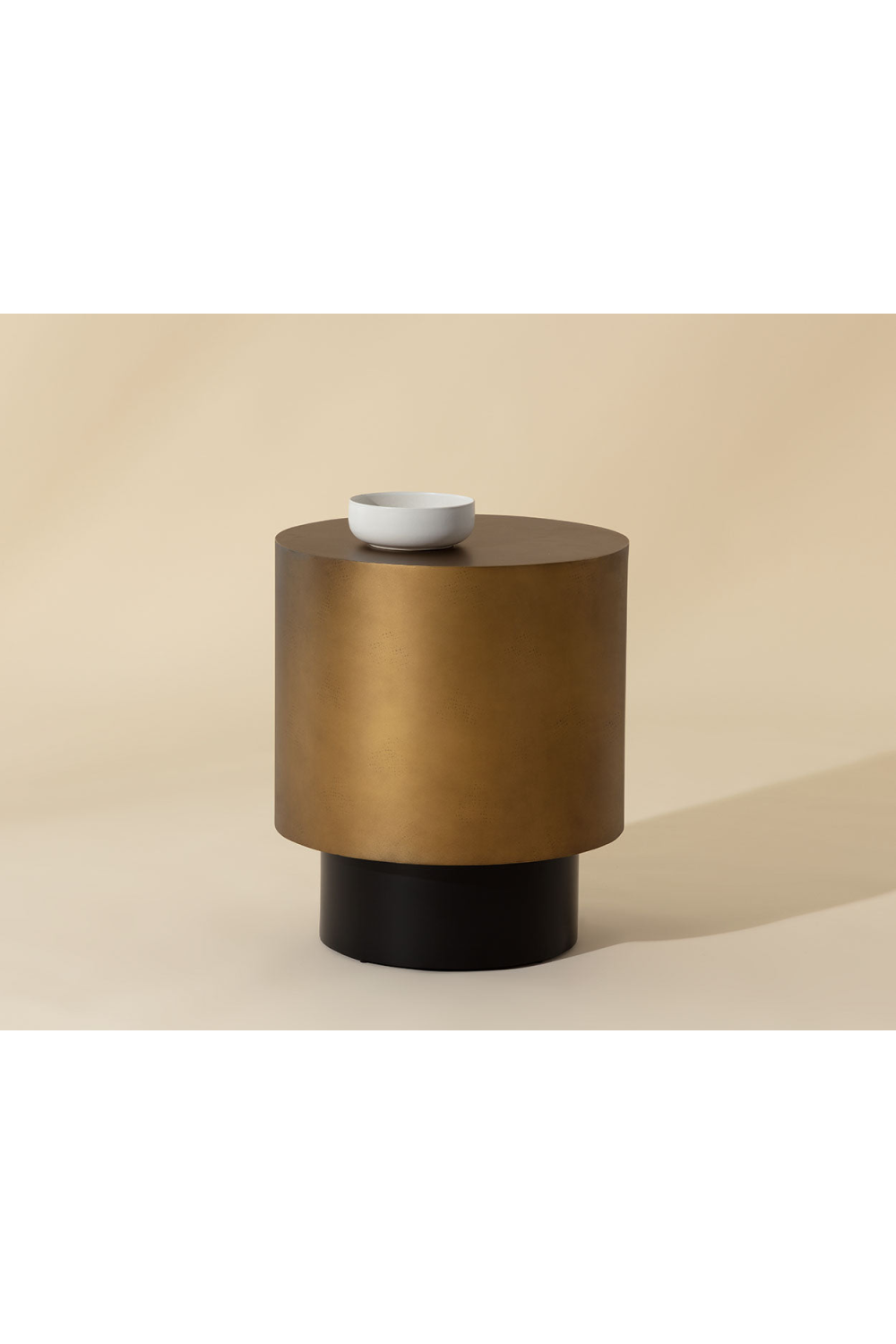 Modern European furniture - Antique Brass Round End Table - www.oroa.com | Oroa.com