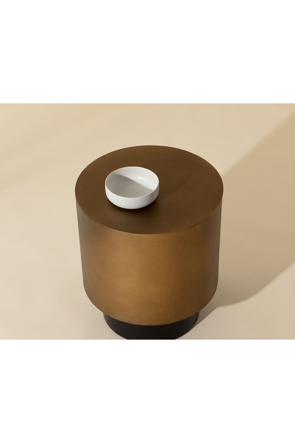 Modern European furniture - Antique Brass Round End Table - www.oroa.com | Oroa.com