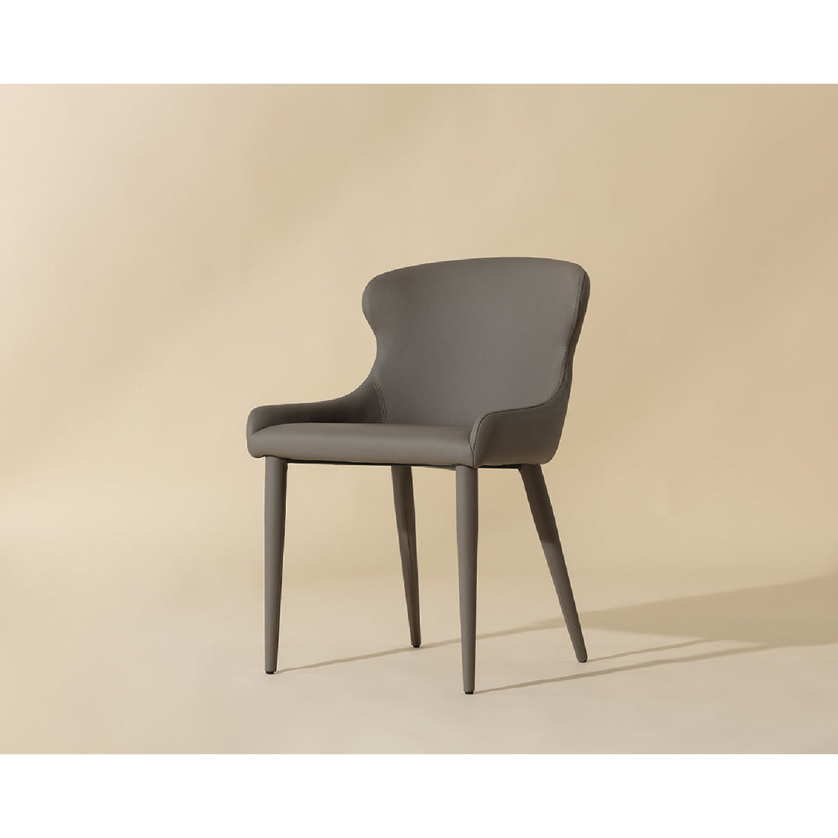 Modern European furniture - Taupe Leather Dining Chairs (2) - www.oroa.com | Oroa.com