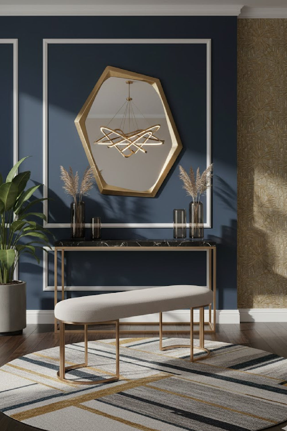 Modern European furniture - Oval Cream Fabric Bench - www.oroa.com | Oroa.com