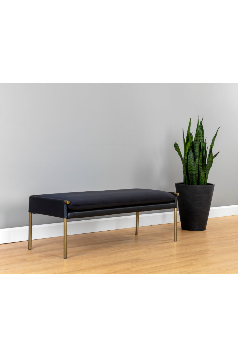 Modern European furniture - Brass Frame Modern Bench - www.oroa.com | Oroa.com