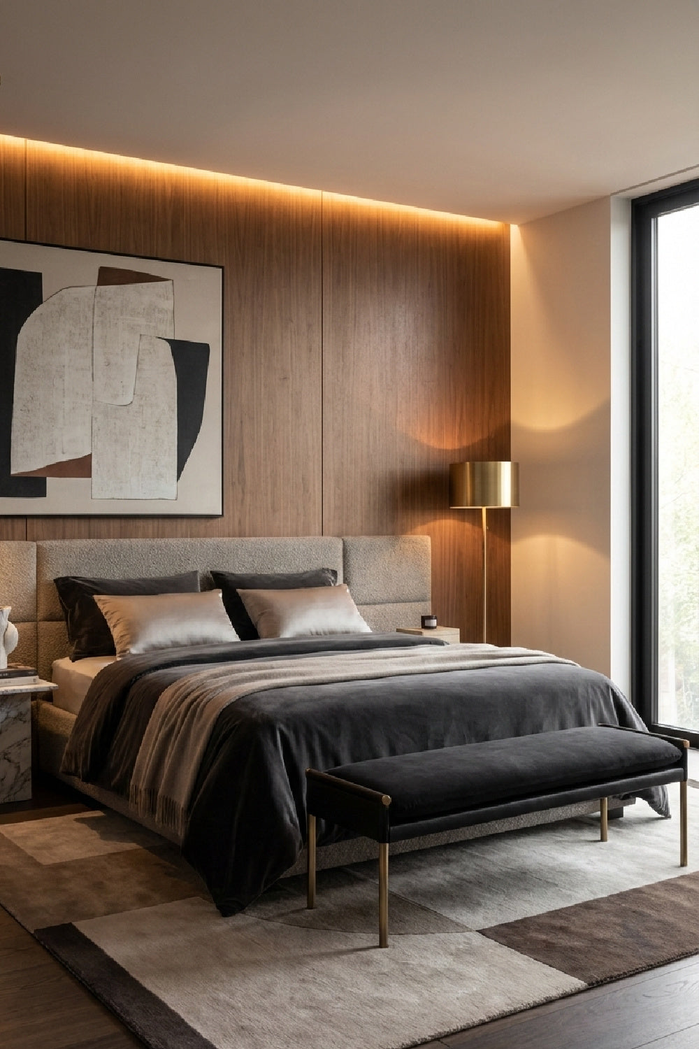 Modern European furniture - Brass Frame Modern Bench - www.oroa.com | Oroa.com