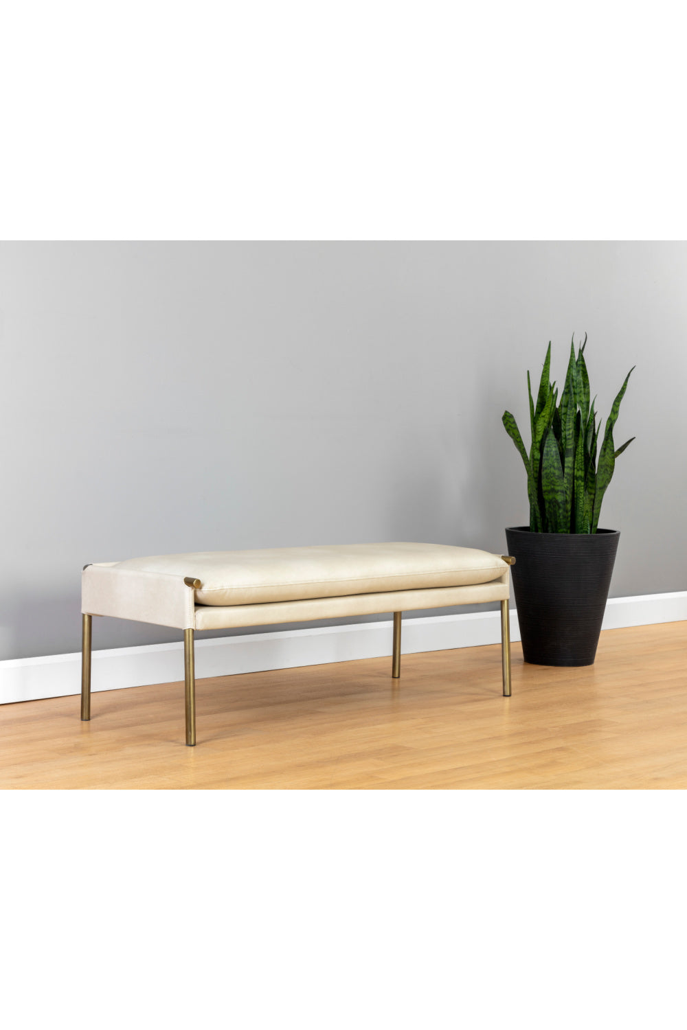 Modern European furniture - Brass Frame Modern Bench - www.oroa.com | Oroa.com