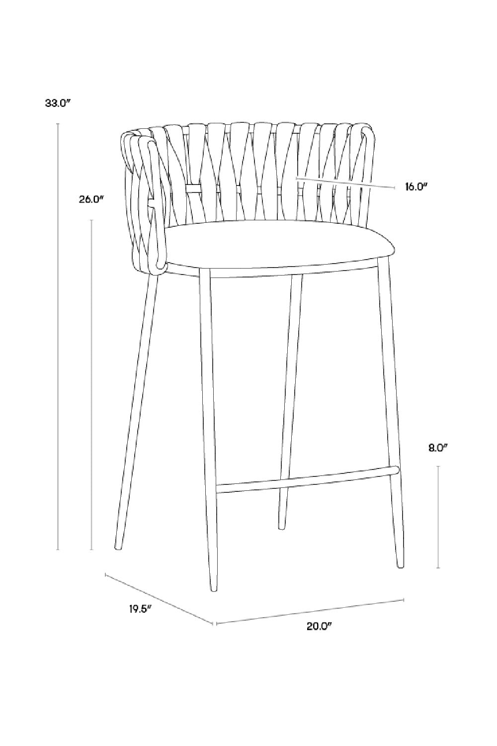 Modern European furniture - Weaved Back Counter Stool - www.oroa.com | Oroa.com