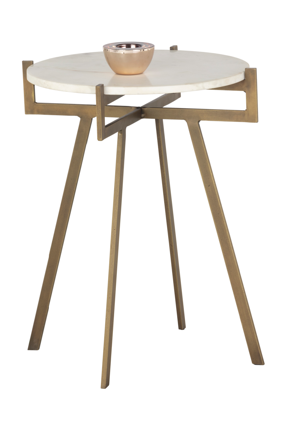 Modern European furniture - Antique Brass Marble End Table - www.oroa.com | Oroa.com