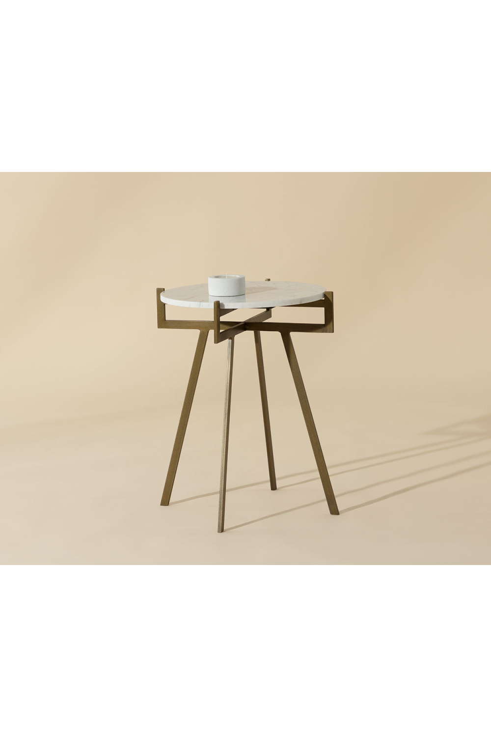 Modern European furniture - Antique Brass Marble End Table - www.oroa.com | Oroa.com