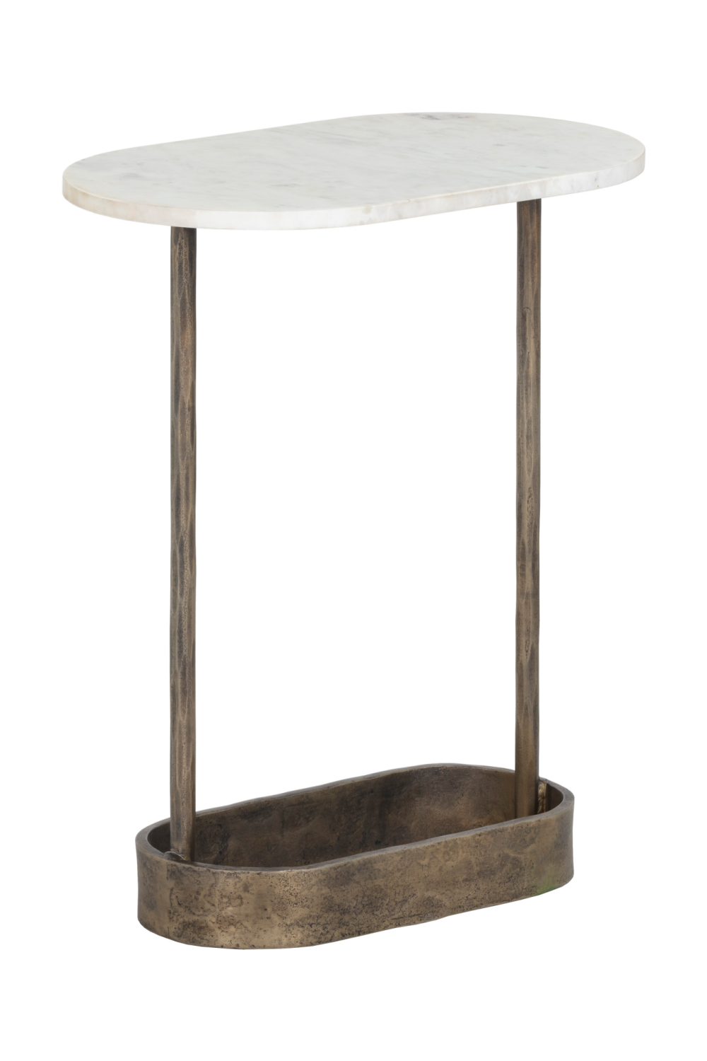 Modern European furniture Oval White Marble End Table - www.oroa.com | Oroa.com