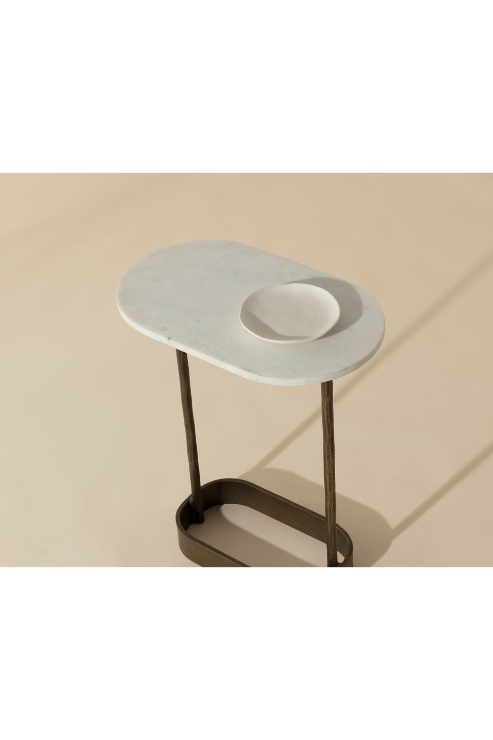 Modern European furniture Oval White Marble End Table - www.oroa.com | Oroa.com