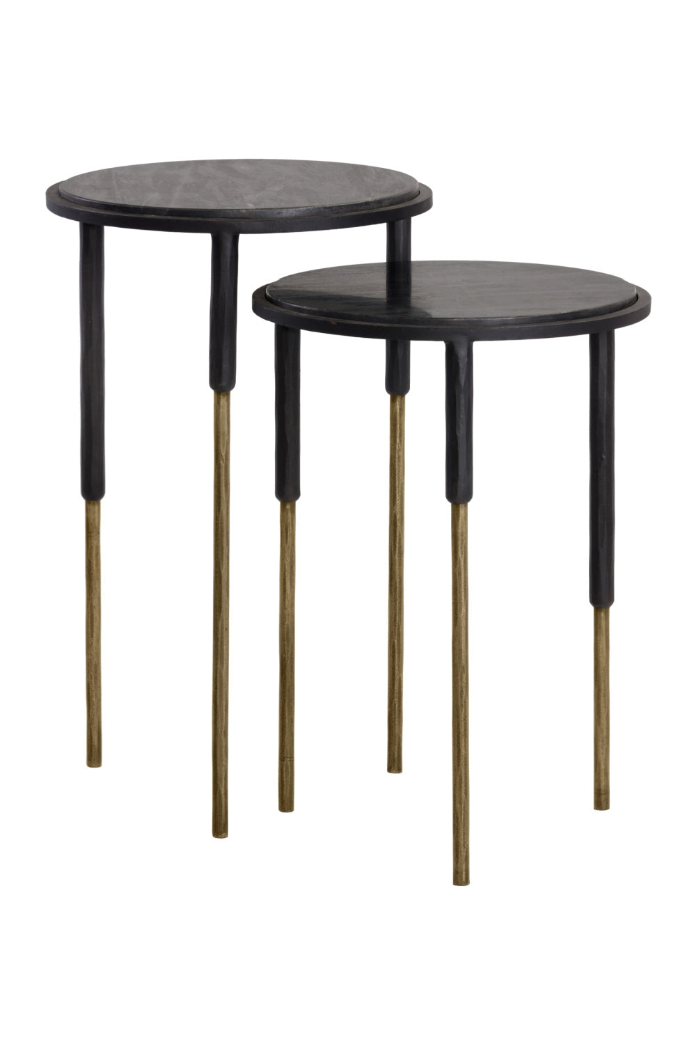 Modern European furniture - Black Marble Nesting End Tables (2) - www.oroa.com | Oroa.com