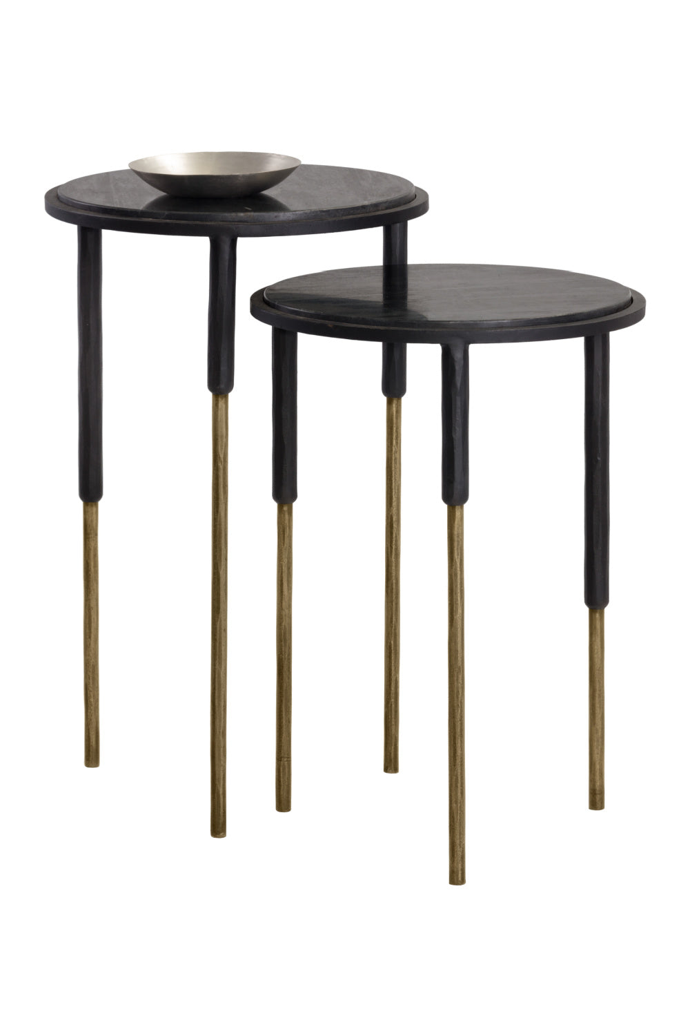 Modern European furniture - Black Marble Nesting End Tables (2) - www.oroa.com | Oroa.com