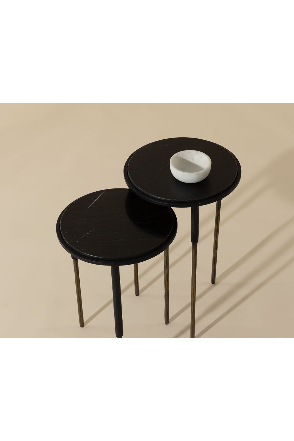 Modern European furniture - Black Marble Nesting End Tables (2) - www.oroa.com | Oroa.com