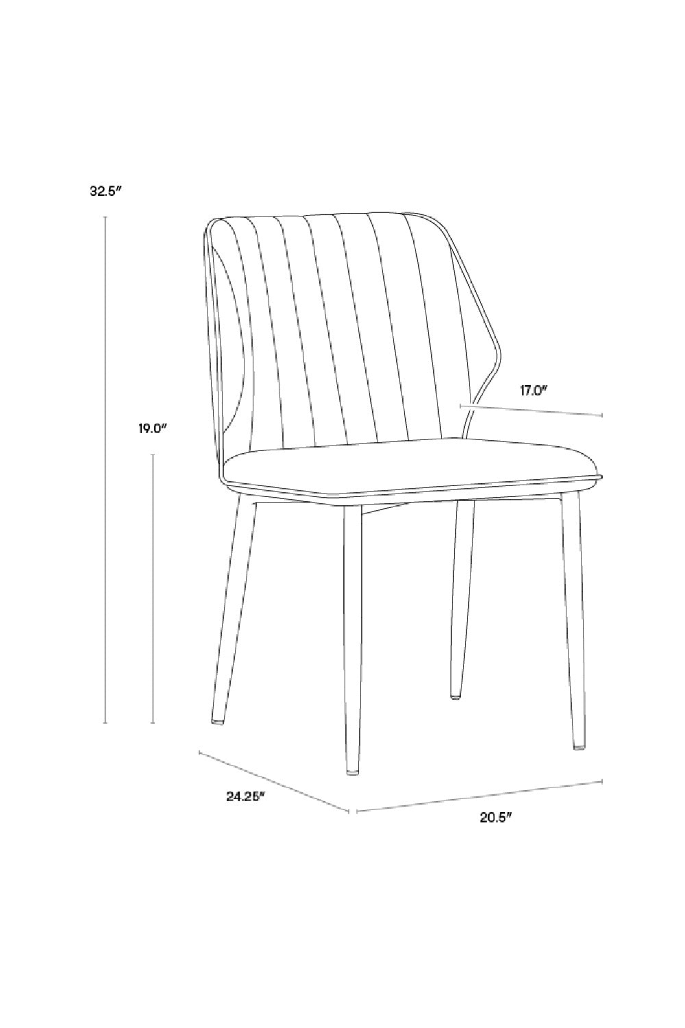 Modern European furniture - Channeled Leather Look Dining Chairs (2) - www.oroa.com | Oroa.com