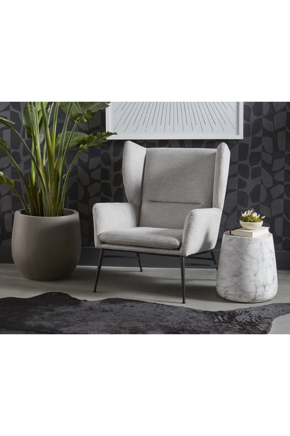 Modern European furniture - Marble Look Indoor/Outdoor Concrete End Table - www.oroa.com | Oroa.com