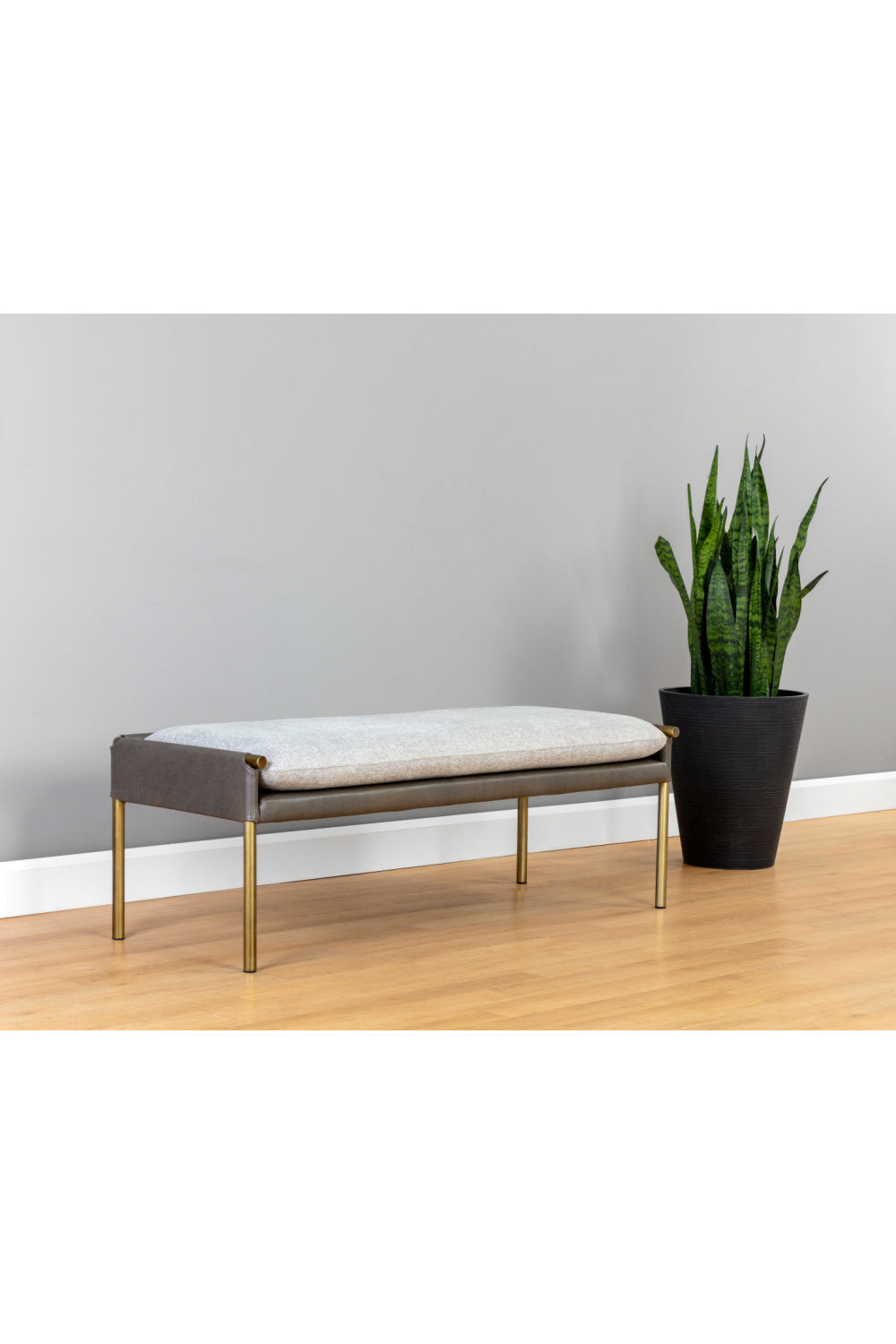 Modern European furniture - Brass Frame Modern Bench - www.oroa.com | Oroa.com