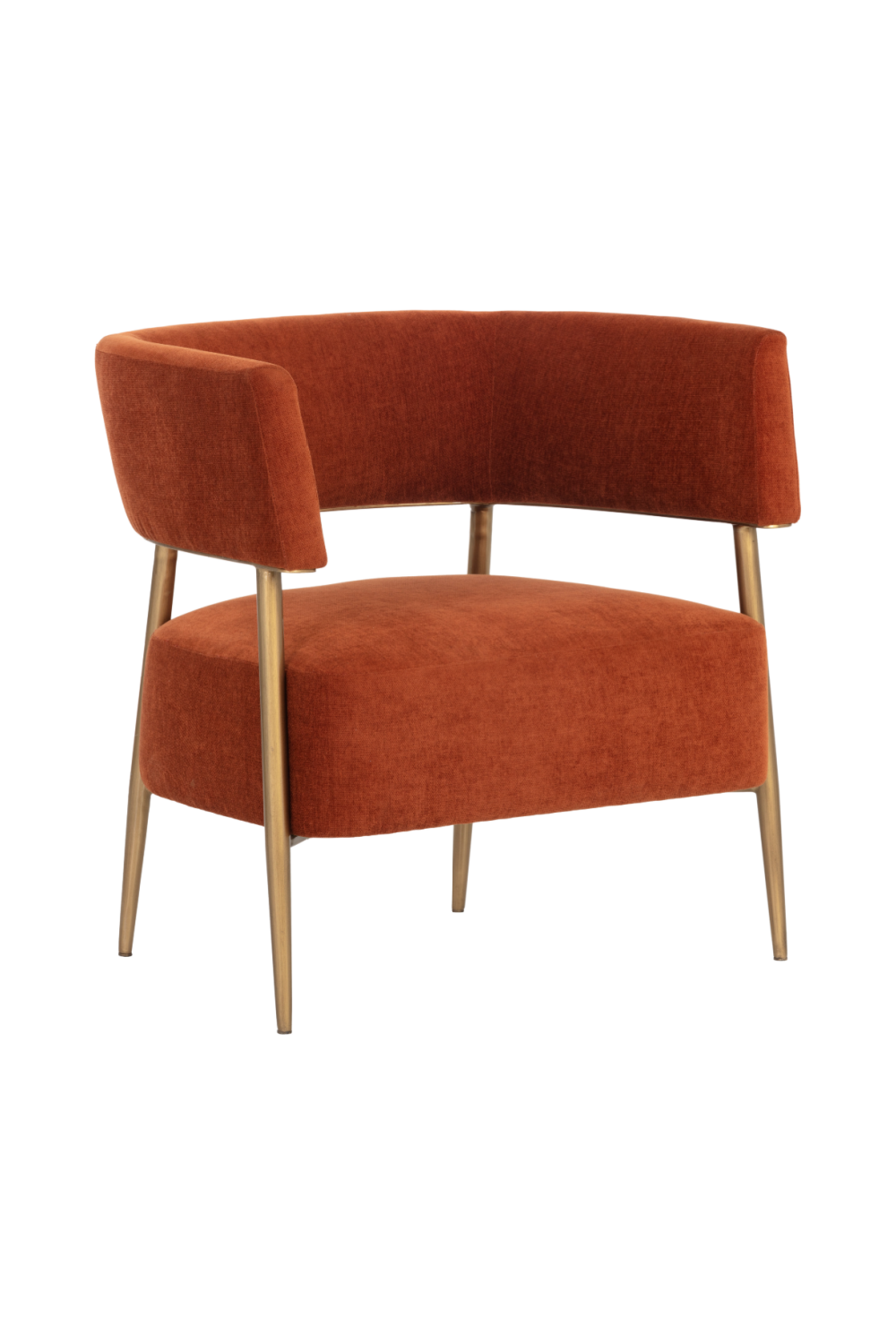Modern European furniture - Antique Brass Legs Lounge Chair - www.oroa.com | Oroa.com