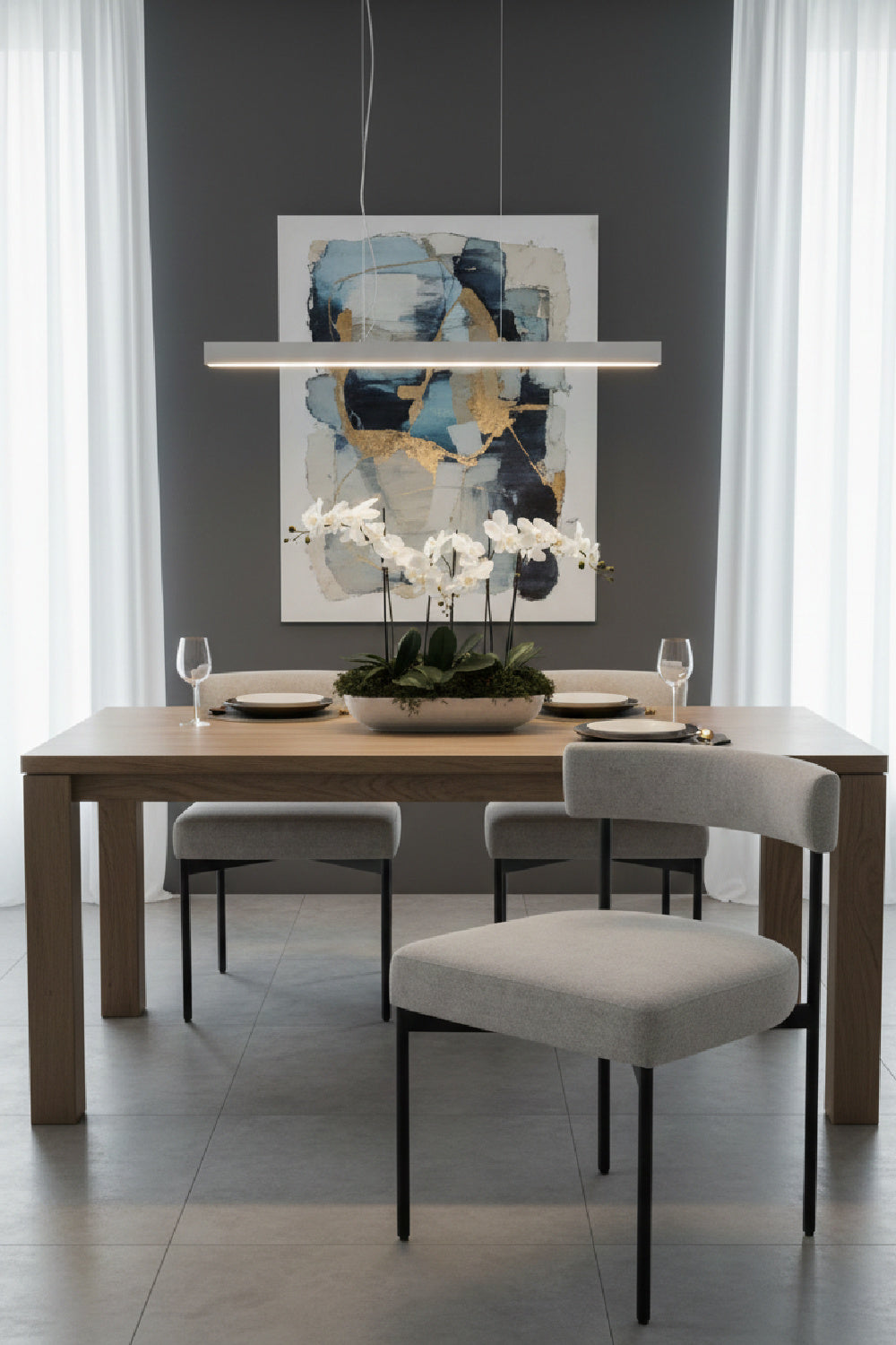 Modern European furniture - Gray Open-Back Dining Chairs (2) - www.oroa.com | Oroa.com