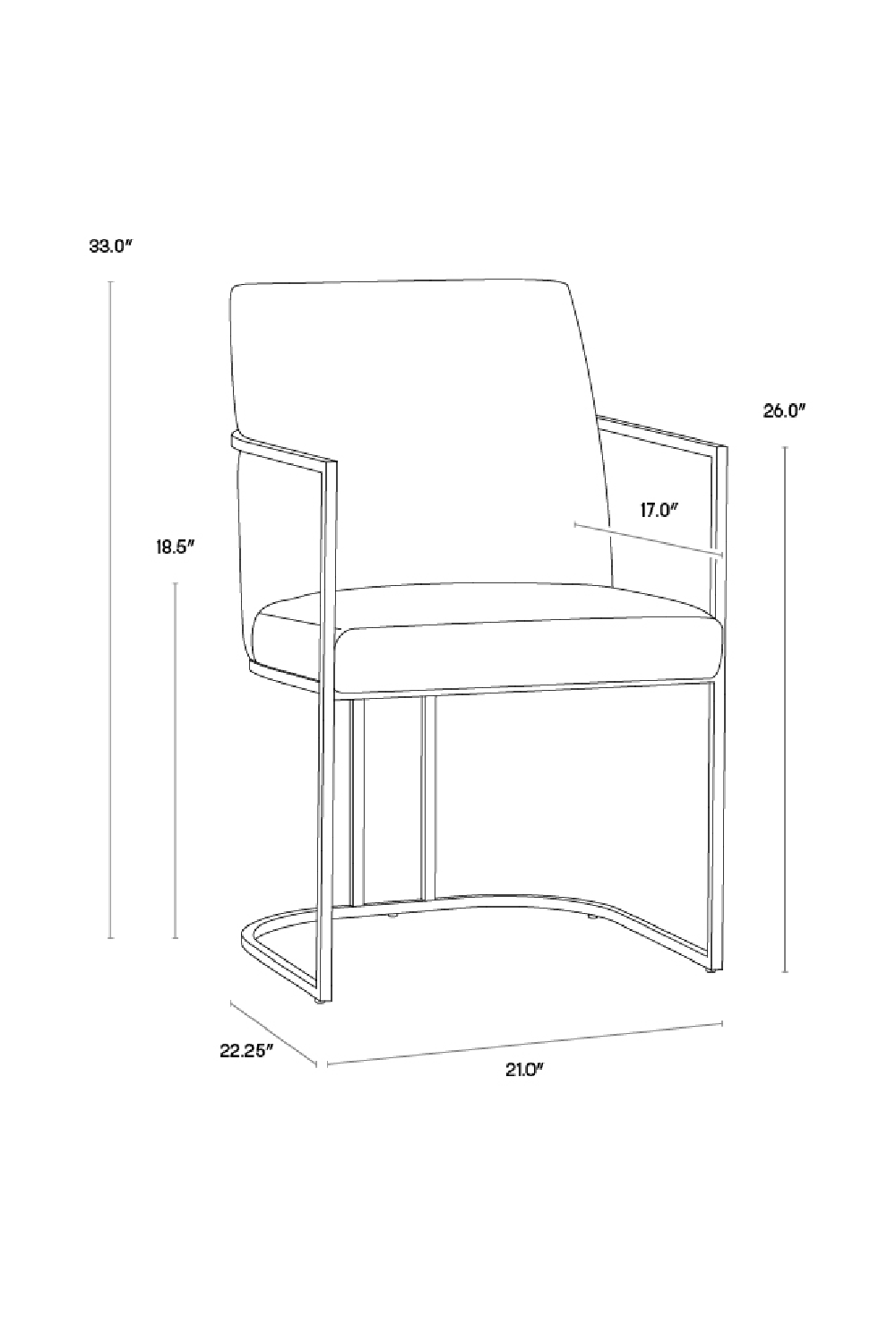 Modern European furniture - Antique Brass Framed Dining Armchair - www.oroa.com | Oroa.com