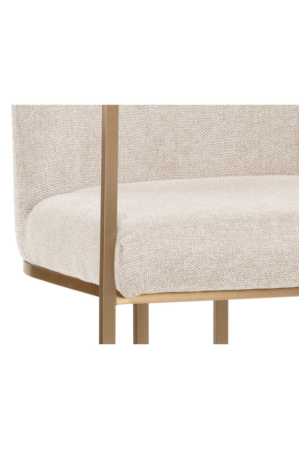Modern European furniture - Antique Brass Framed Dining Armchair - www.oroa.com | Oroa.com