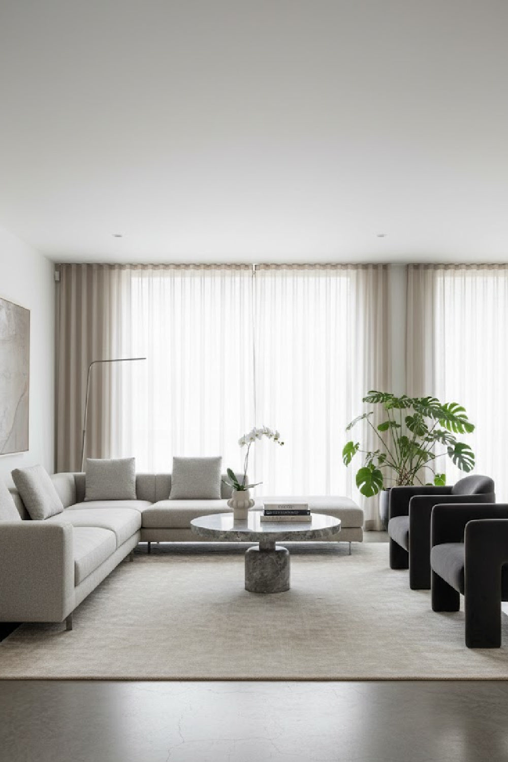 Modern European furniture - Gray Marble-Look Coffee Table - www.oroa.com | Oroa.com