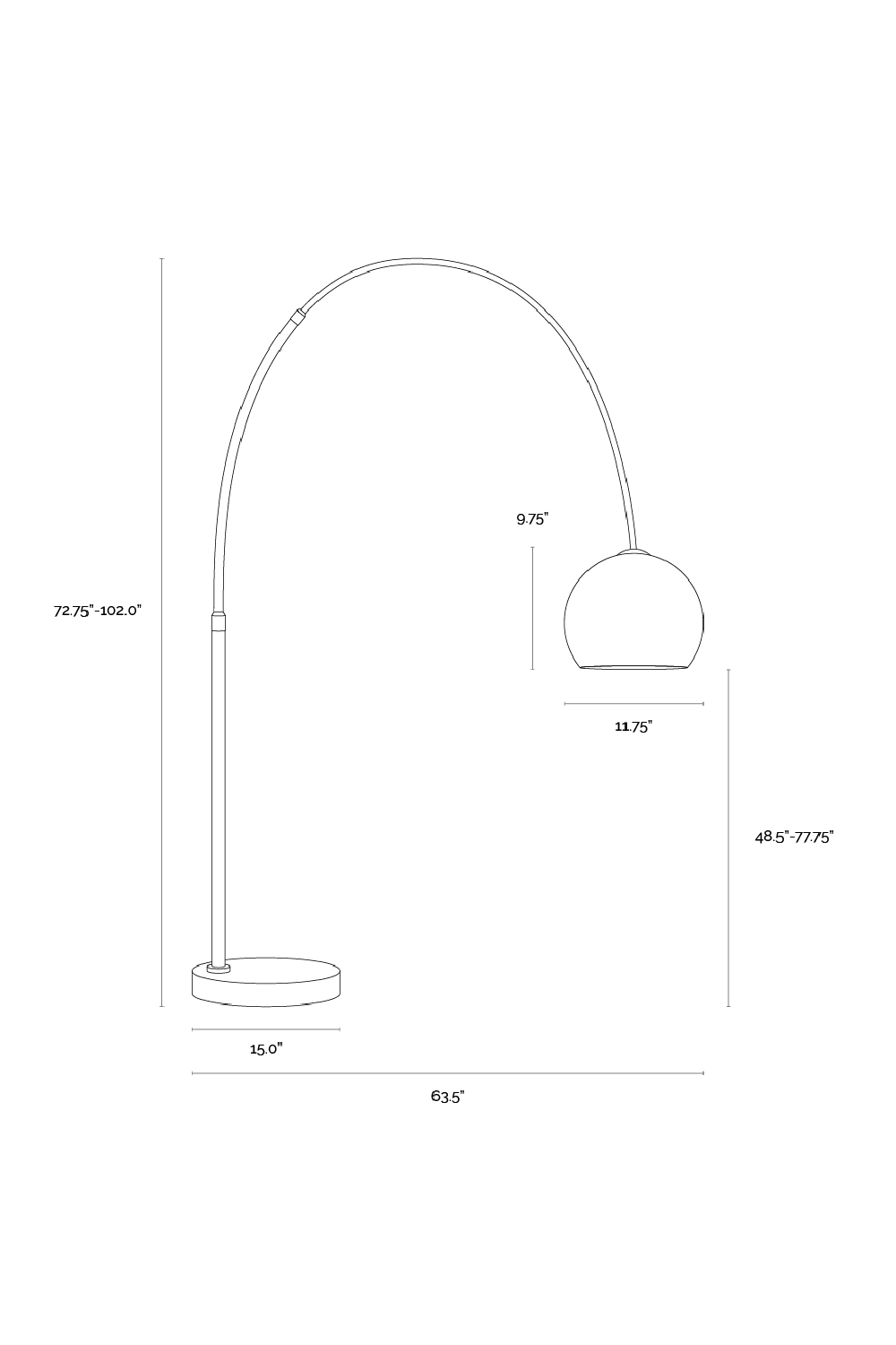 Modern European furniture - Arched Iron Floor Lamp - www.oroa.com | Oroa.com