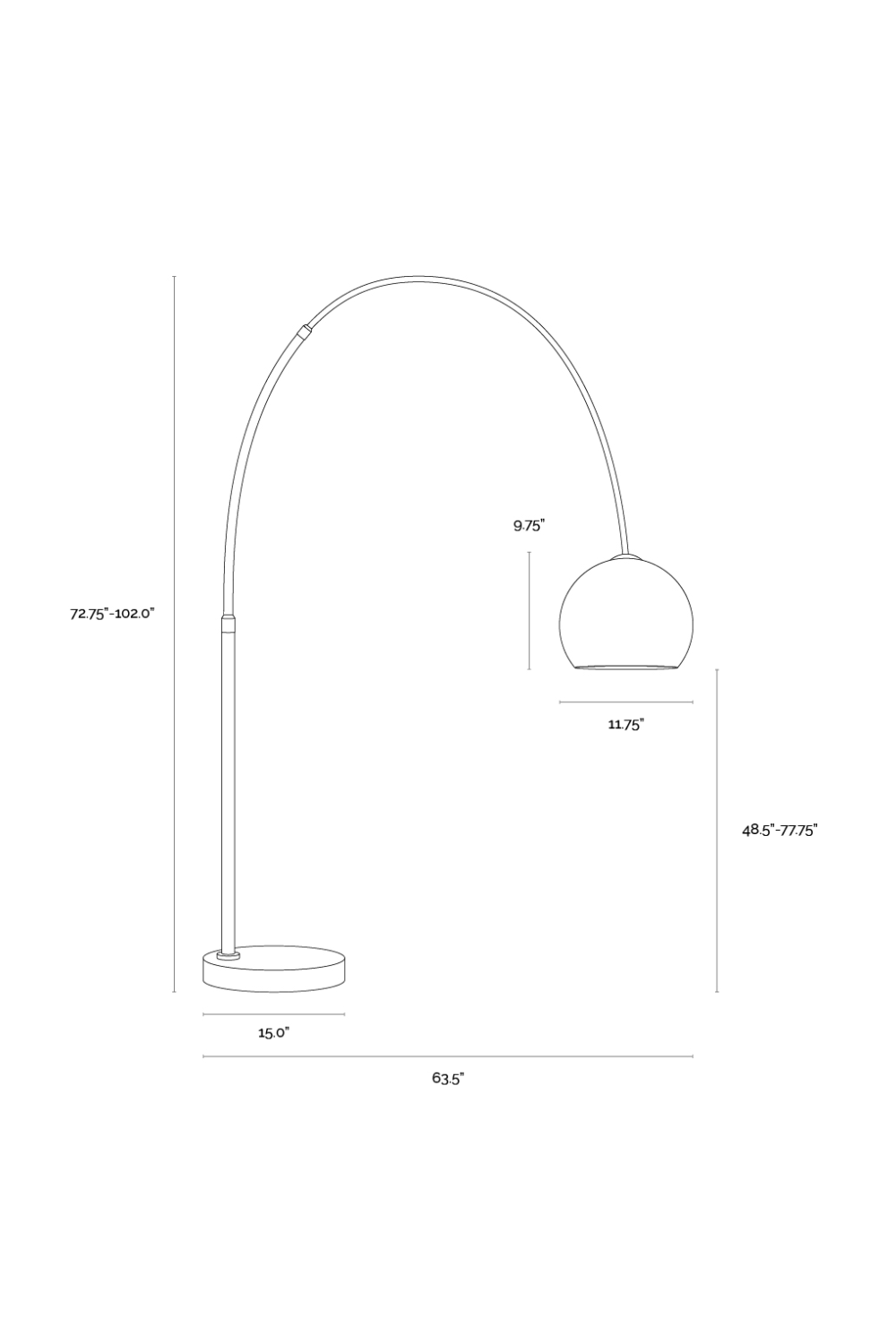 Modern European furniture - Arched Iron Floor Lamp - www.oroa.com | Oroa.com