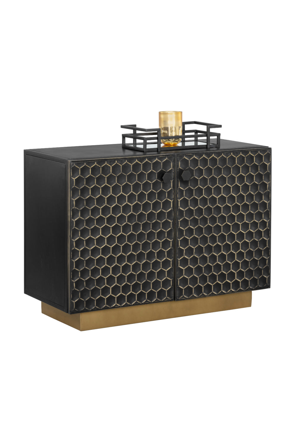 Modern European furniture - Black Iron Honeycomb Pattern Sideboard - www.oroa.com | Oroa.com