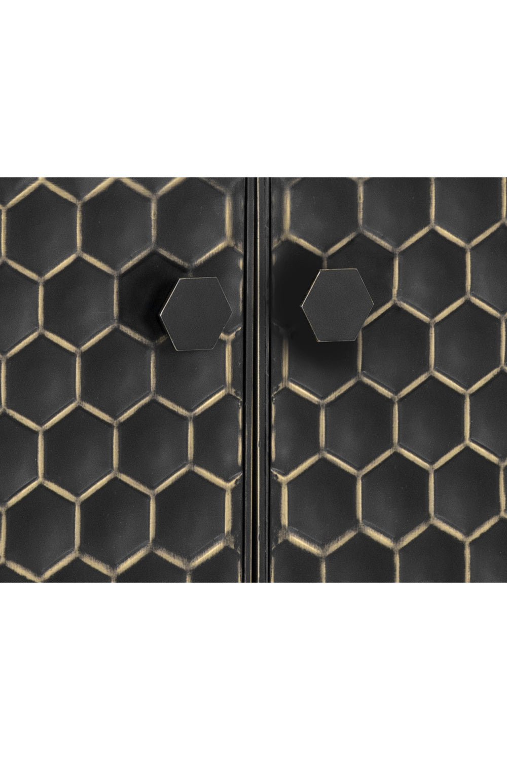 Modern European furniture - Black Iron Honeycomb Pattern Sideboard - www.oroa.com | Oroa.com