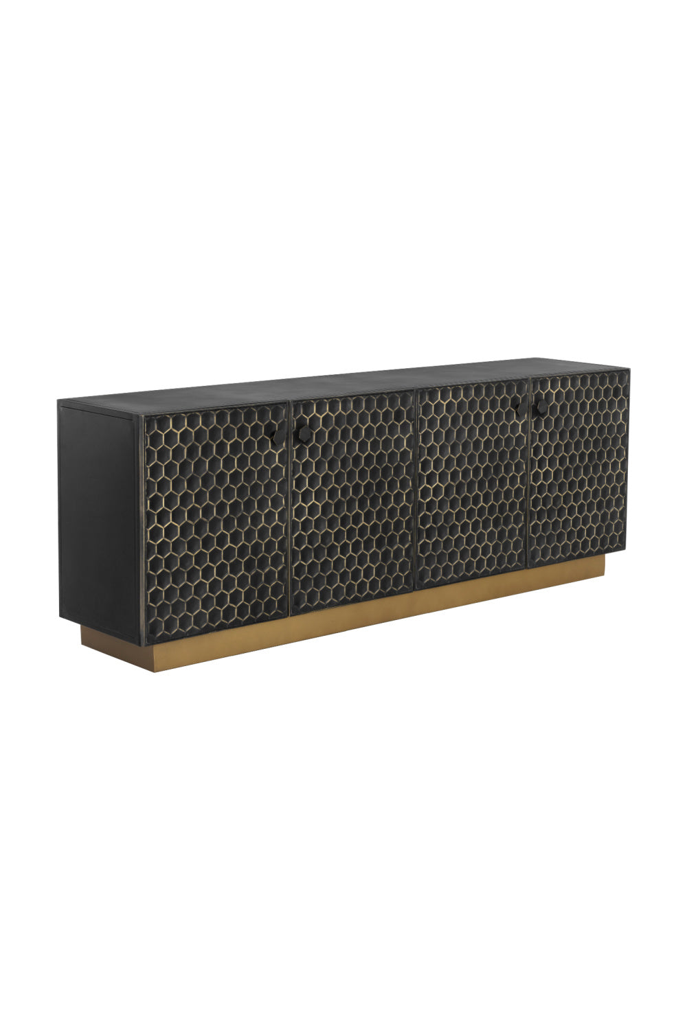 Modern European furniture - Black Iron Honeycomb Pattern Sideboard - www.oroa.com | Oroa.com