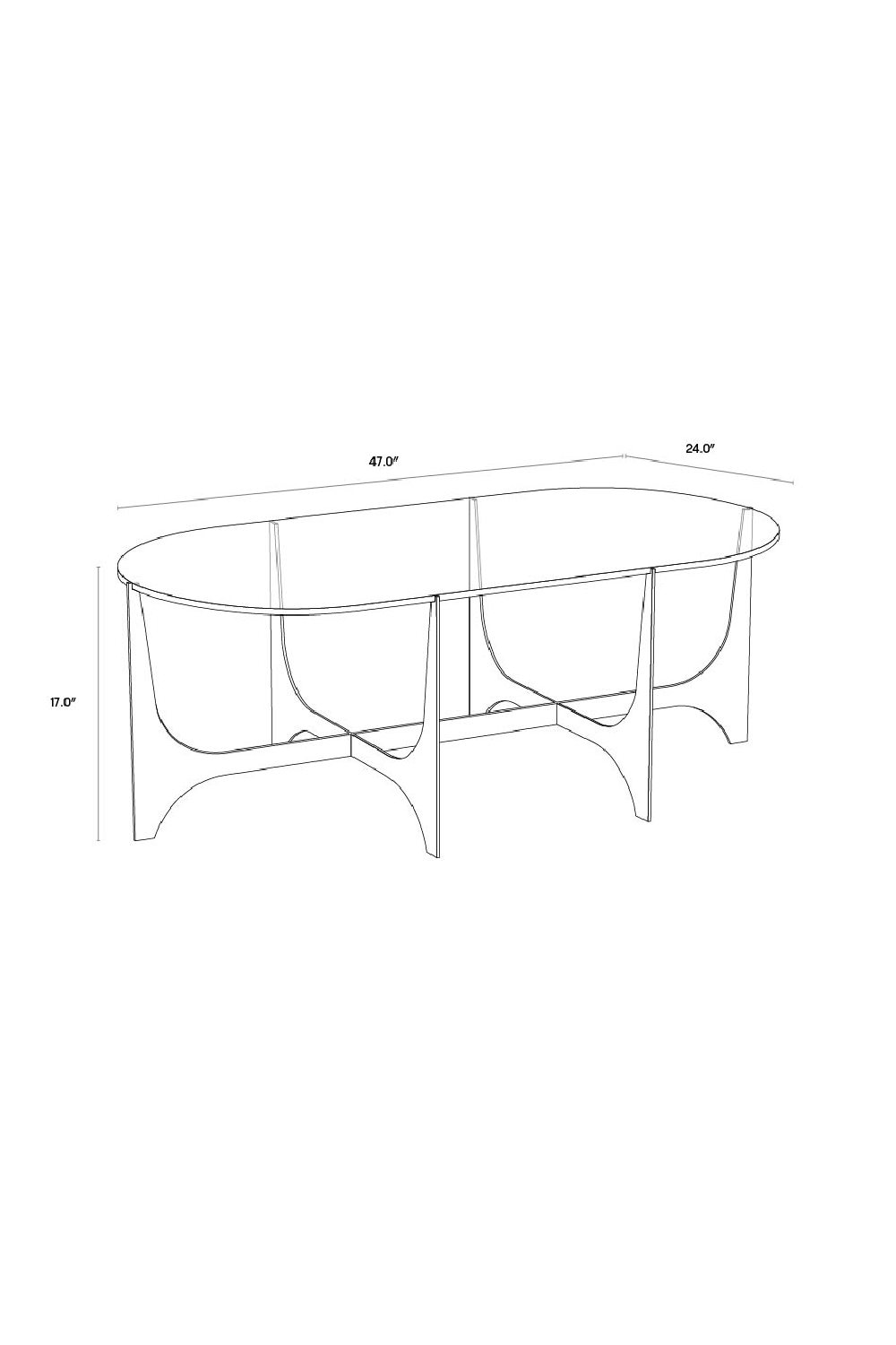 Modern European furniture - Oval Clear Glass Coffee Table - www.oroa.com | Oroa.com