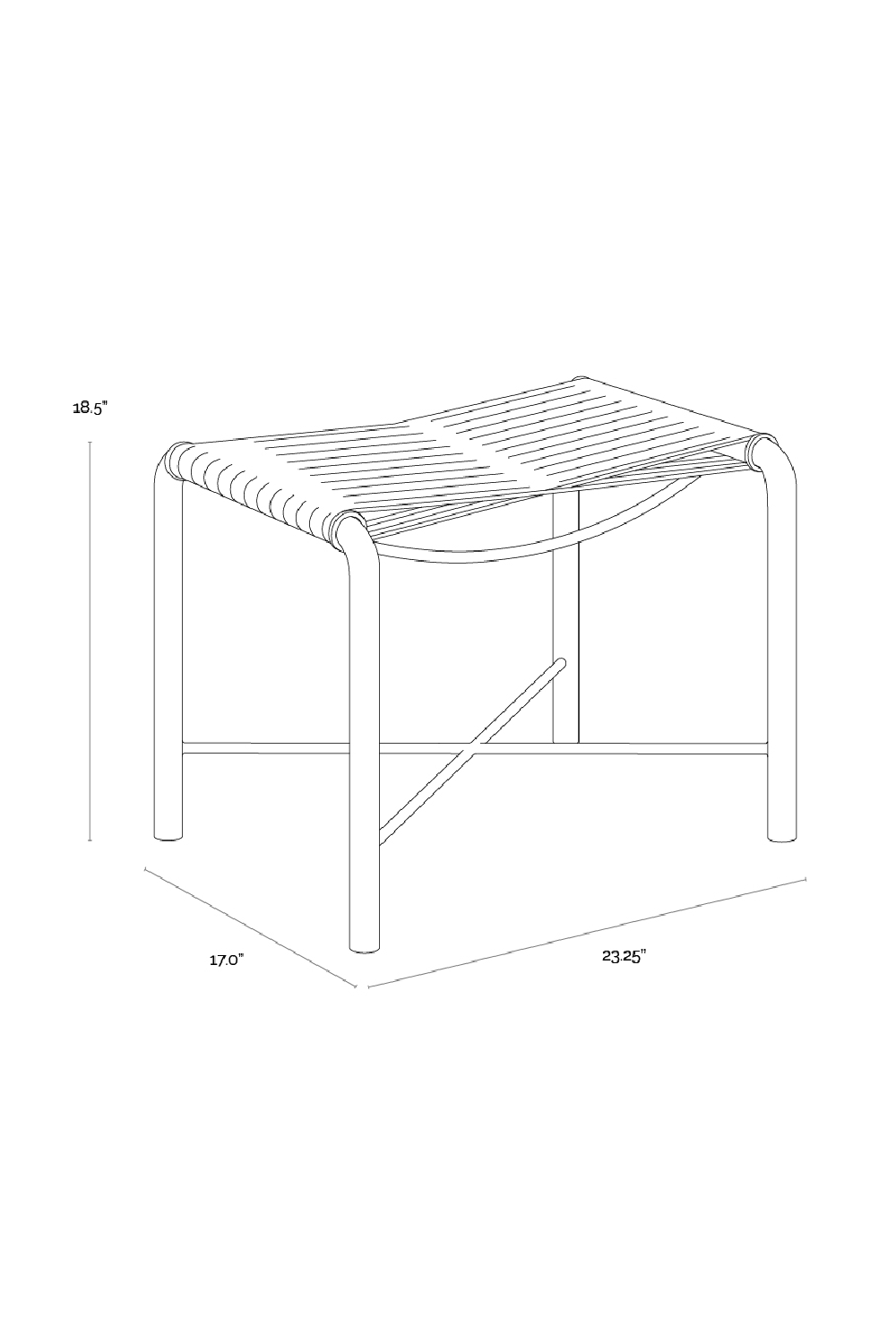 Modern European furniture - Black Leather Cord Stool - www.oroa.com