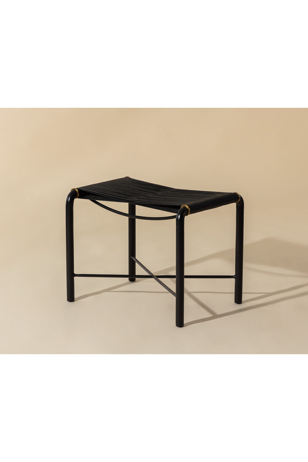 Modern European furniture - Black Leather Cord Stool - www.oroa.com