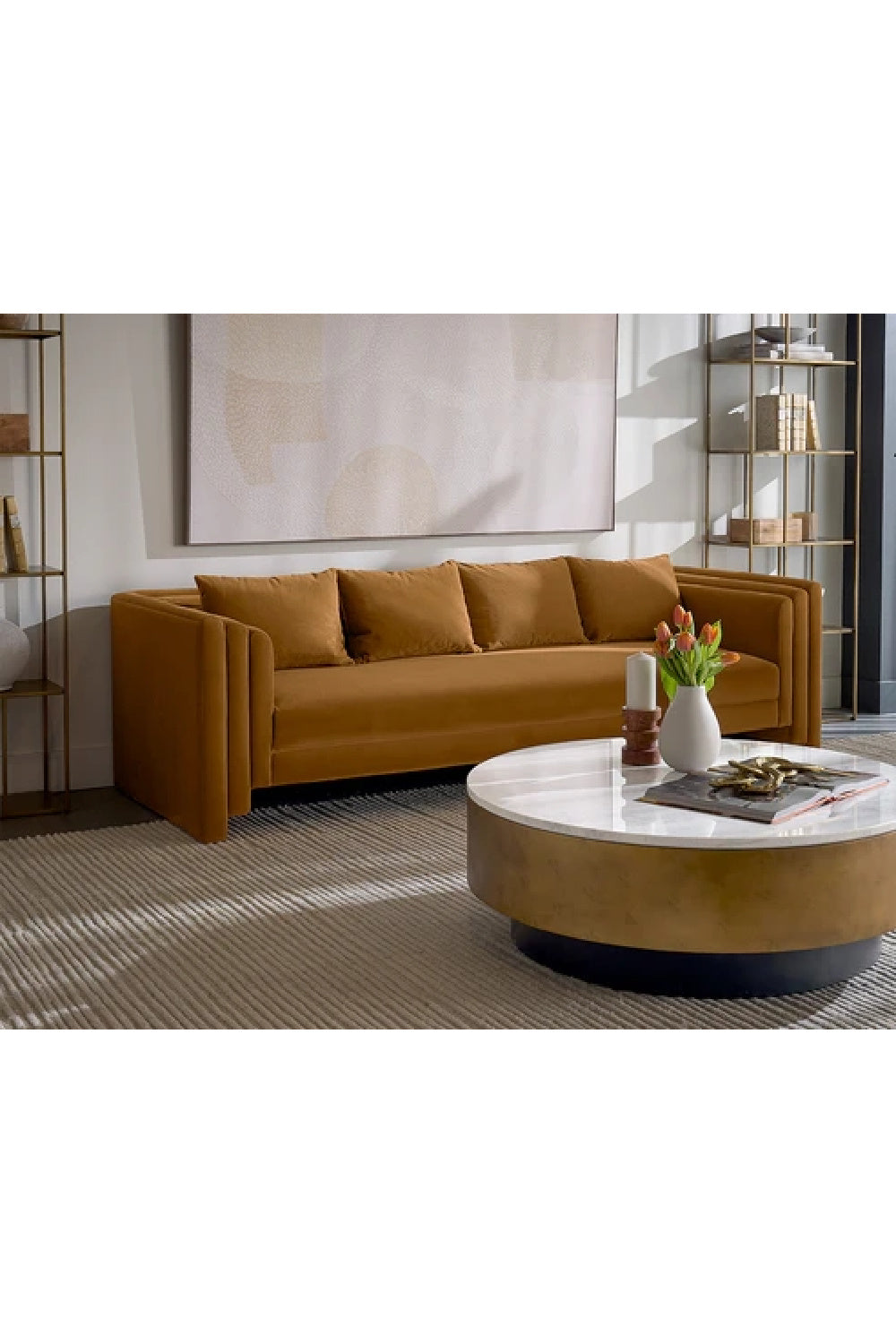 Modern European furniture - Round White Marble Coffee Table - www.oroa.com | Oroa.com