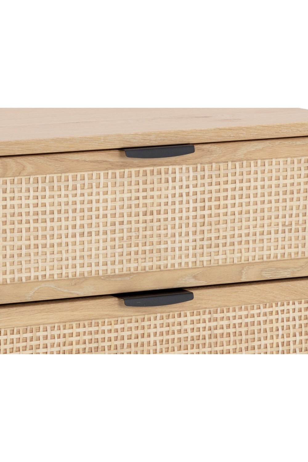 Modern European furniture - Black Oak Nightstand with Rattan Drawers - www.oroa.com