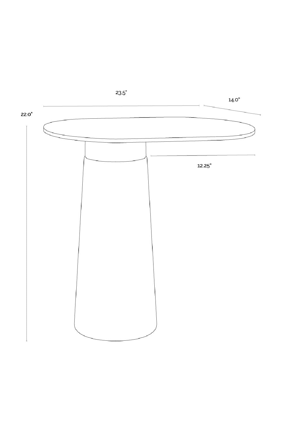 Modern European furniture - Black Glass Oval Side Table - www.oroa.com | Oroa.com