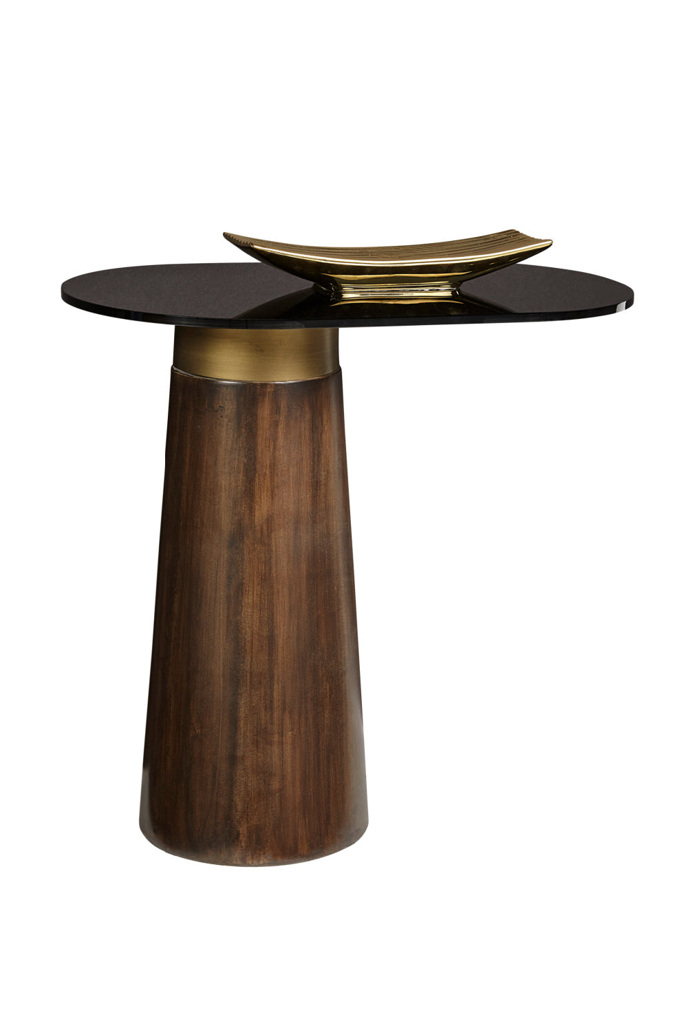 Modern European furniture - Black Glass Oval Side Table - www.oroa.com | Oroa.com