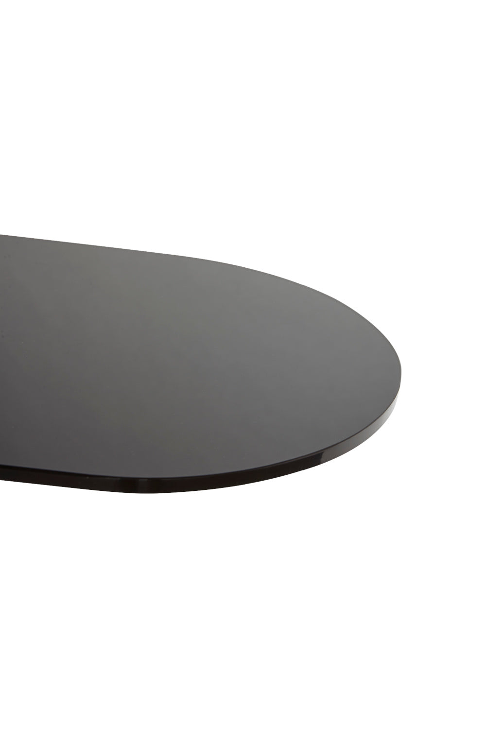 Modern European furniture - Black Glass Oval Side Table - www.oroa.com | Oroa.com