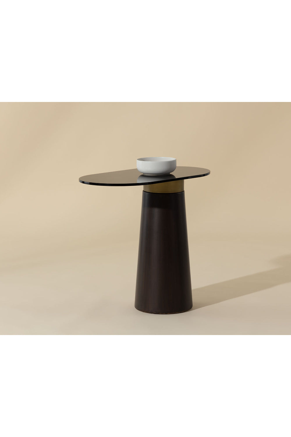Modern European furniture - Black Glass Oval Side Table - www.oroa.com | Oroa.com