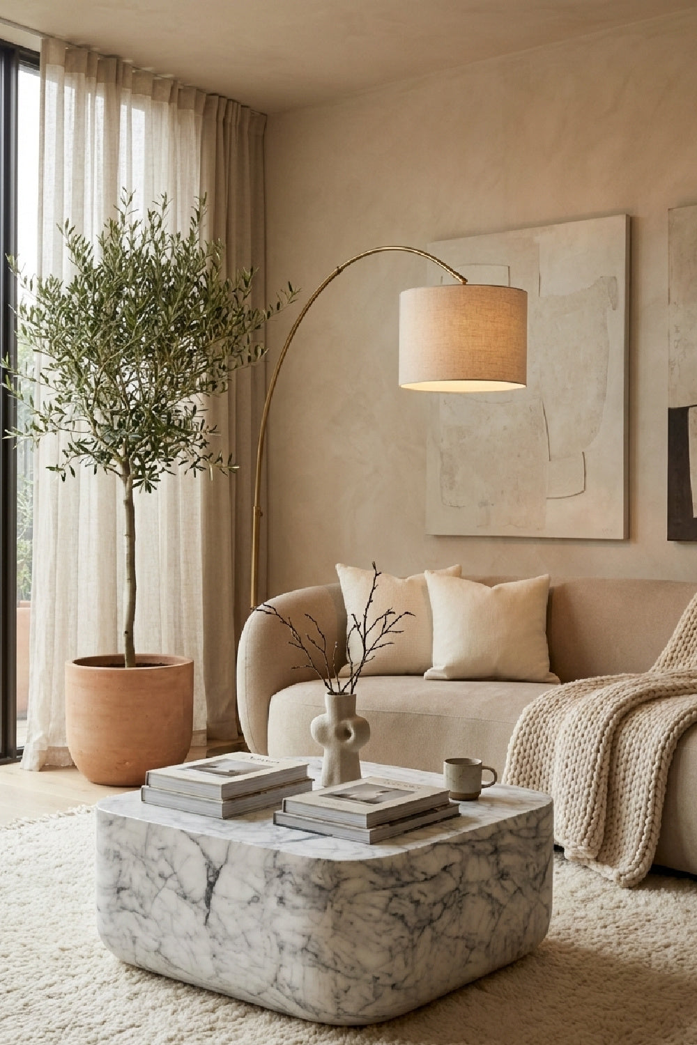 Modern European furniture - Square Marble-Inspired Coffee Table - www.oroa.com