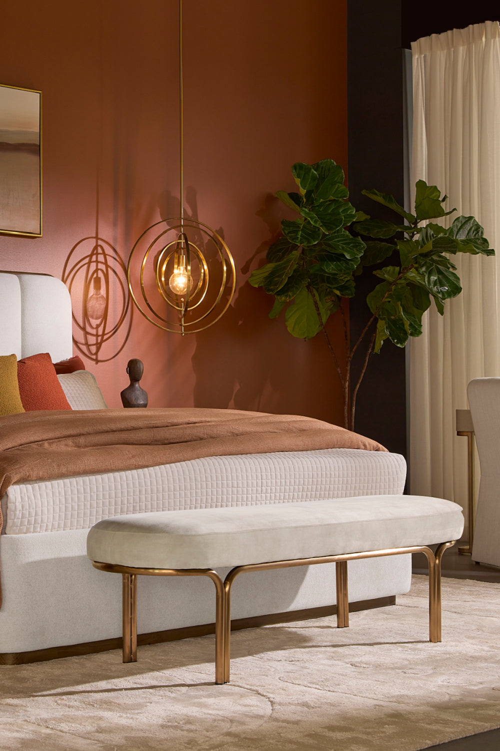 Modern European furniture - Oval Upholstered Bench - www.oroa.com | Oroa.com