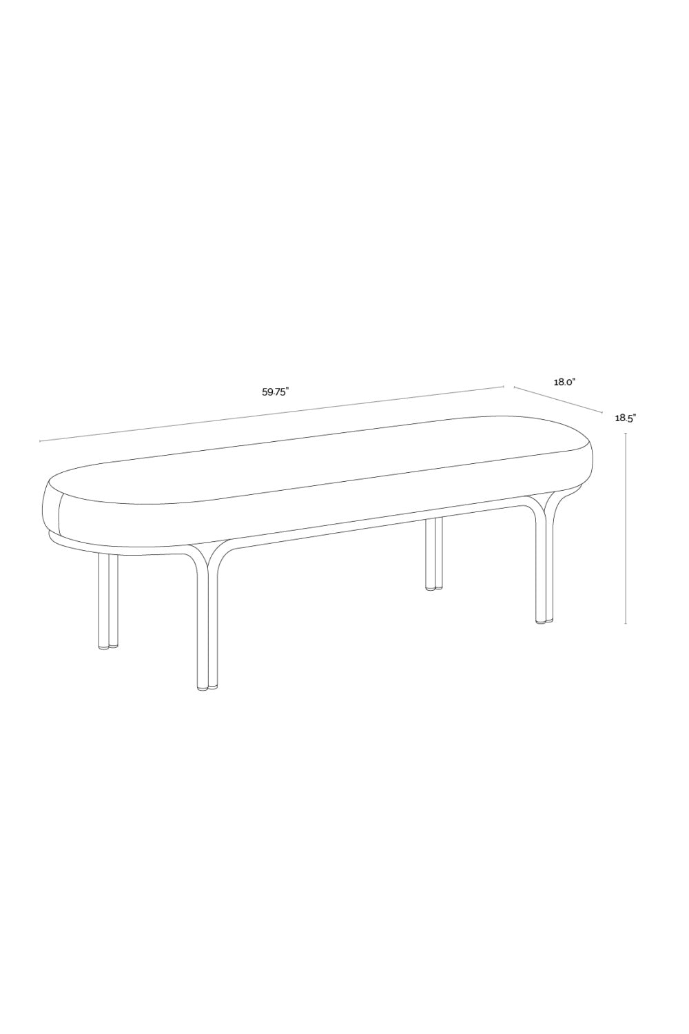 Modern European furniture - Oval Upholstered Bench - www.oroa.com | Oroa.com