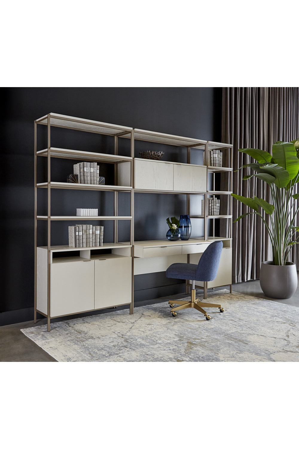Modern European furniture - Cream Oak Modular Bookcase S - www.oroa.com