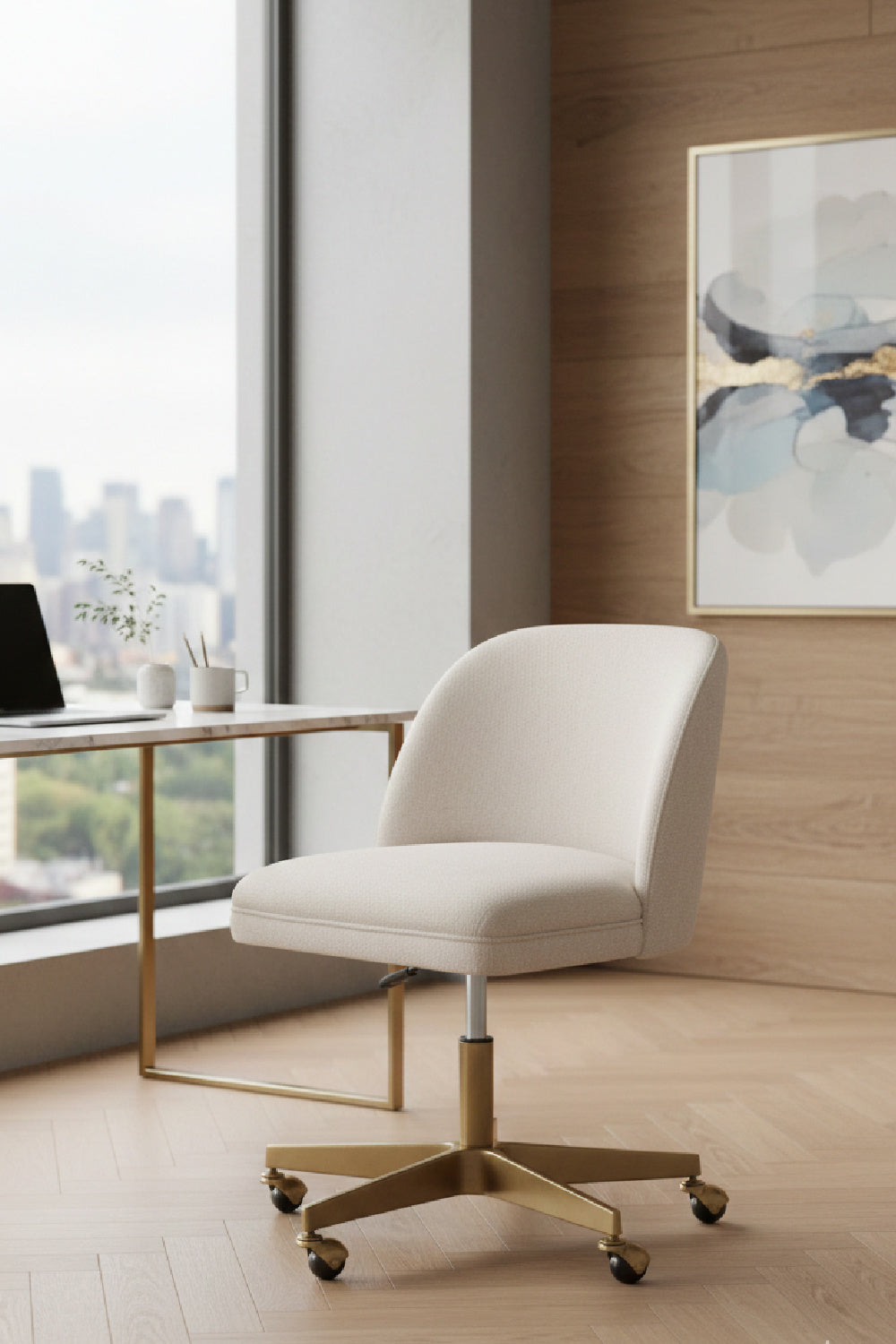 Modern European furniture - White Adjustable Office Chair - www.oroa.com | Oroa.com