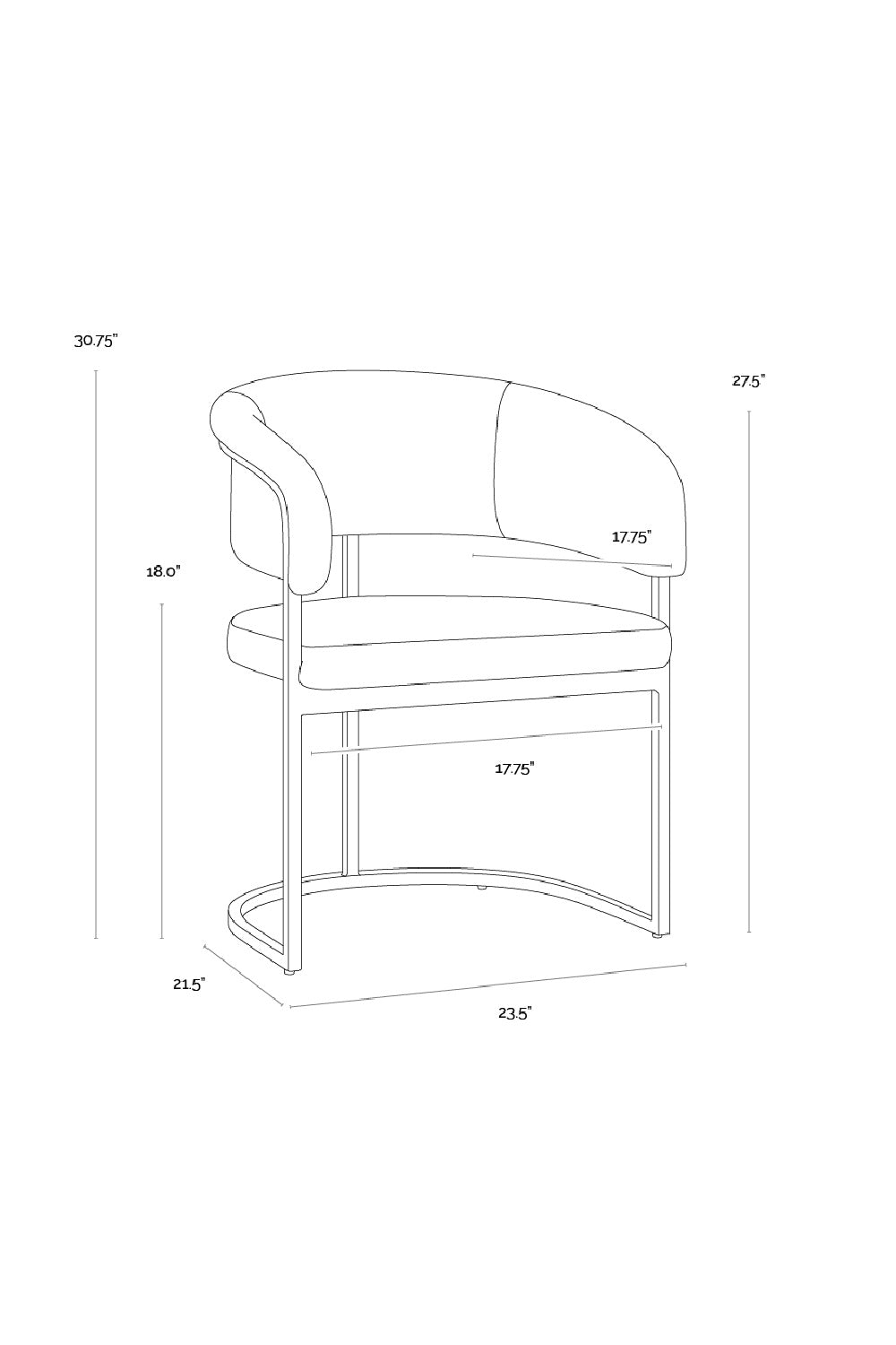 Modern European furniture - Cantilevered Frame Dining Armchair - www.oroa.com | Oroa.com