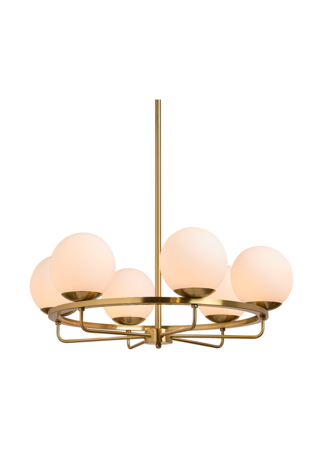 Gold Framed White Glass Chandelier | Splendido Eliora | Oroa.com