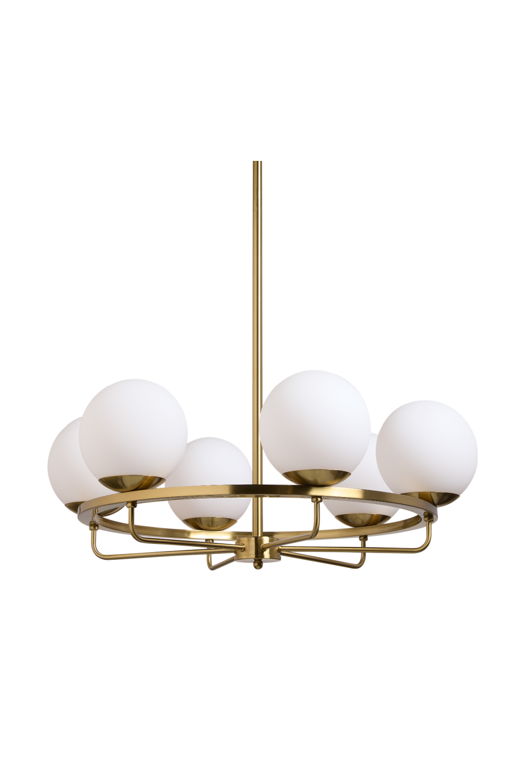 Modern European furniture - Gold Framed White Glass Chandelier - www.oroa.com