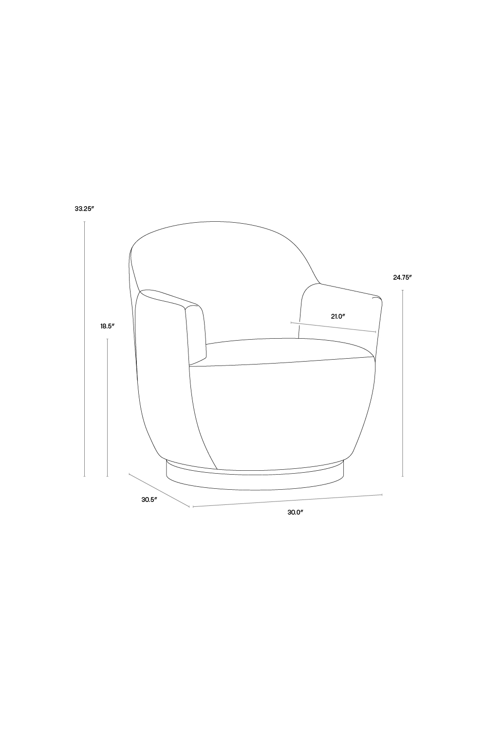 Modern European furniture - Barrel-Back Swivel Lounge Chair - www.oroa.com | Oroa.com