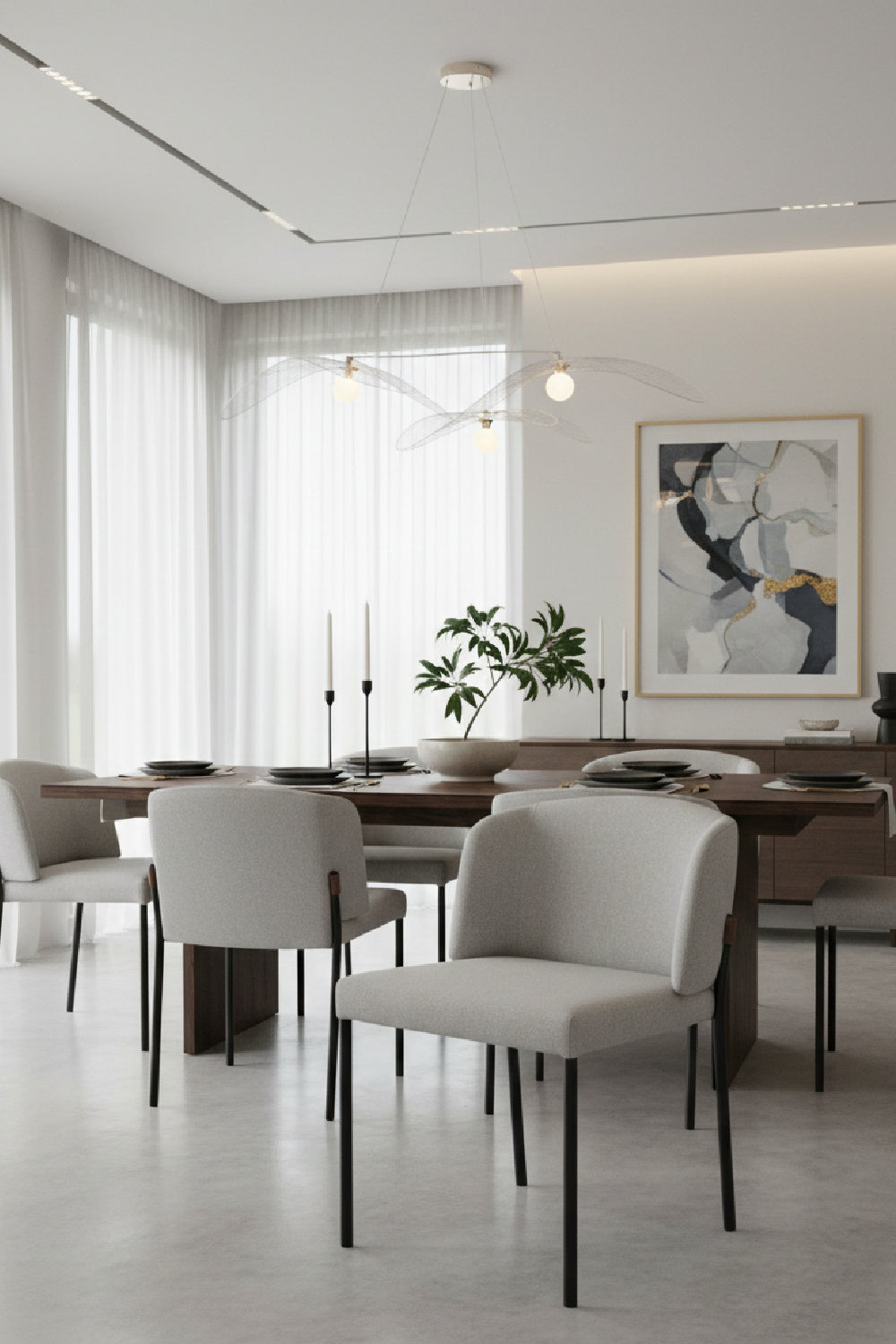Modern European furniture - Light Gray Dining Chairs (2) - www.oroa.com | Oroa.com