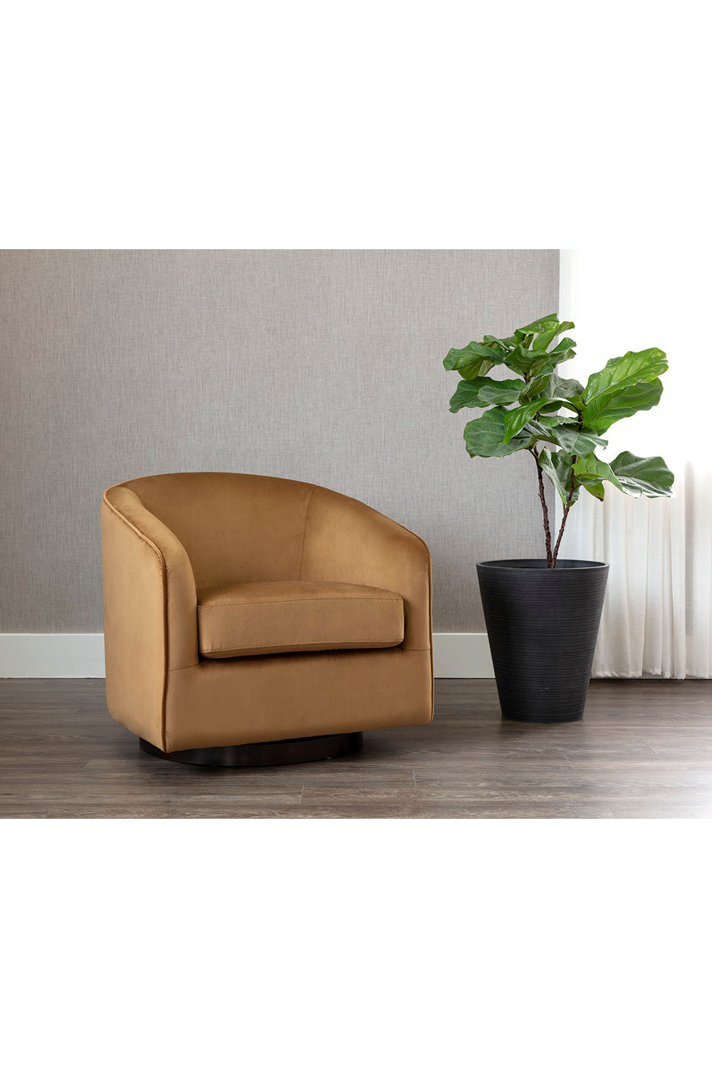 Modern European furniture - Gold Swivel Lounge Chair - www.oroa.com | Oroa.com